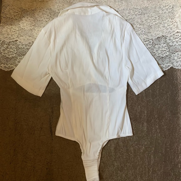 ZARA STRETCH LINEN BLEND CUT OUT BODYSUIT. - Picture 5 of 11